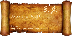 Bolyós Judit névjegykártya